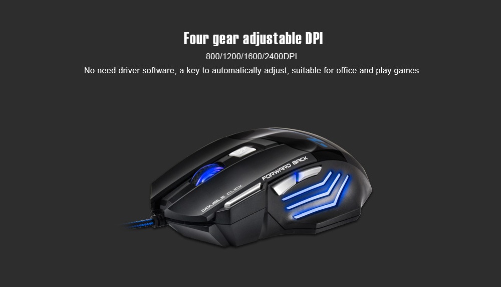 X7 Wired Gaming Mouse - Black